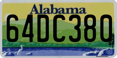 AL license plate 64DC380