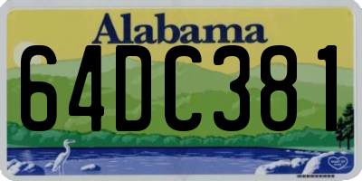 AL license plate 64DC381