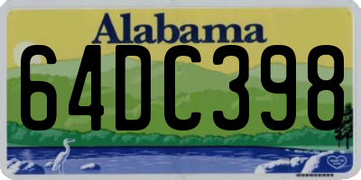 AL license plate 64DC398