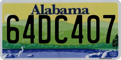 AL license plate 64DC407