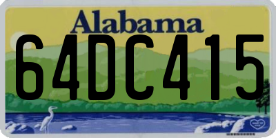 AL license plate 64DC415