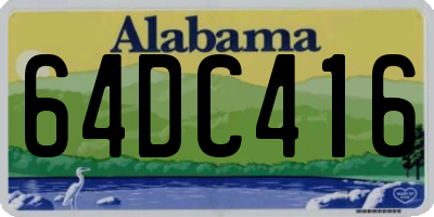 AL license plate 64DC416