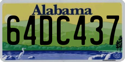 AL license plate 64DC437