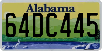 AL license plate 64DC445