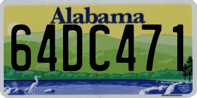 AL license plate 64DC471
