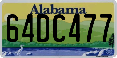 AL license plate 64DC477