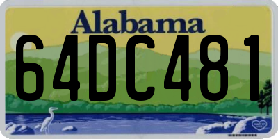 AL license plate 64DC481