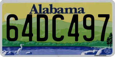 AL license plate 64DC497