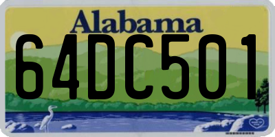 AL license plate 64DC501