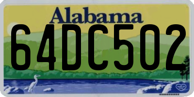 AL license plate 64DC502