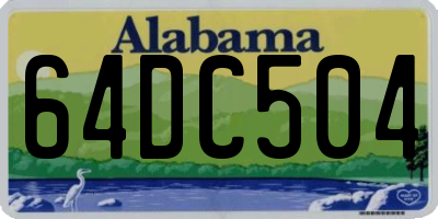 AL license plate 64DC504