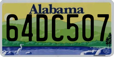 AL license plate 64DC507