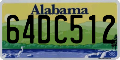 AL license plate 64DC512