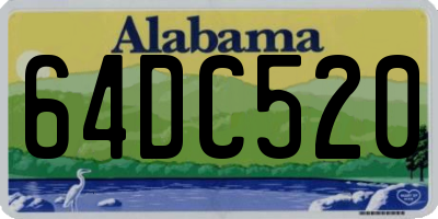 AL license plate 64DC520