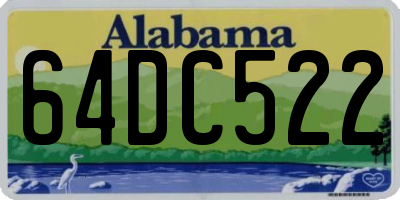 AL license plate 64DC522