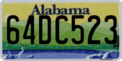 AL license plate 64DC523