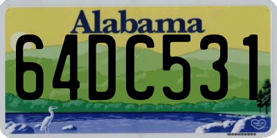 AL license plate 64DC531