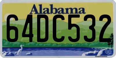 AL license plate 64DC532