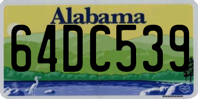 AL license plate 64DC539