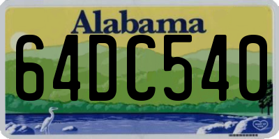 AL license plate 64DC540