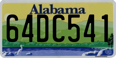 AL license plate 64DC541