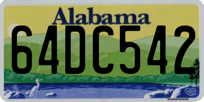AL license plate 64DC542