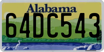 AL license plate 64DC543