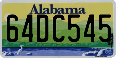AL license plate 64DC545