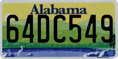 AL license plate 64DC549