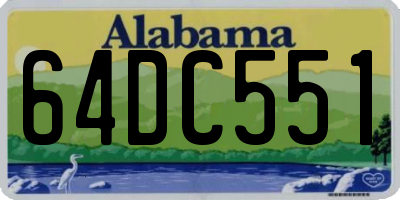 AL license plate 64DC551