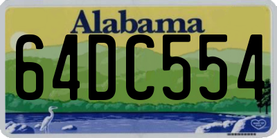 AL license plate 64DC554