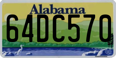 AL license plate 64DC570