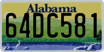 AL license plate 64DC581