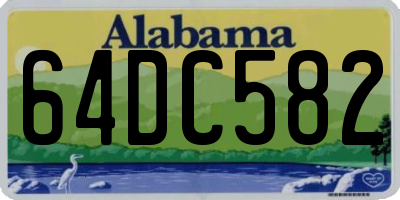 AL license plate 64DC582