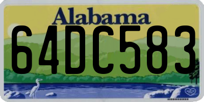 AL license plate 64DC583