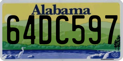 AL license plate 64DC597