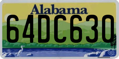 AL license plate 64DC630