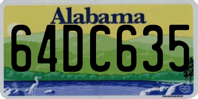 AL license plate 64DC635
