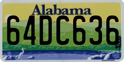 AL license plate 64DC636