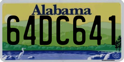 AL license plate 64DC641