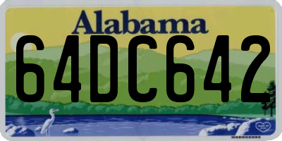 AL license plate 64DC642