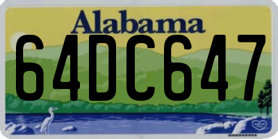 AL license plate 64DC647