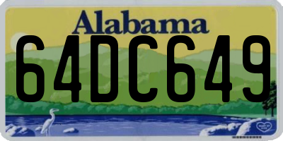 AL license plate 64DC649