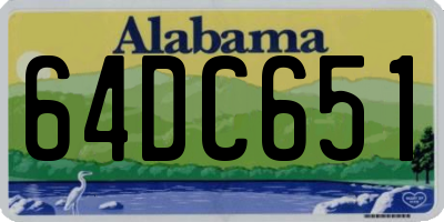 AL license plate 64DC651