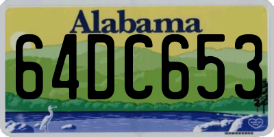 AL license plate 64DC653
