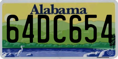 AL license plate 64DC654