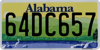 AL license plate 64DC657