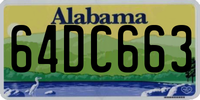 AL license plate 64DC663