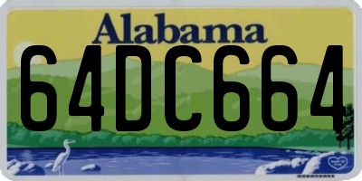 AL license plate 64DC664