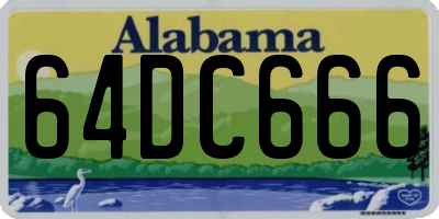 AL license plate 64DC666